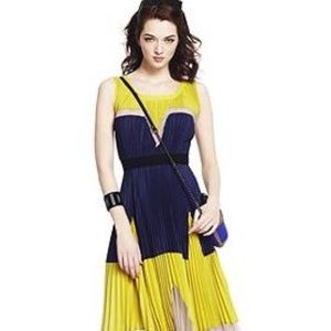 BCBG Lucea Pleated Colorblock Dress
